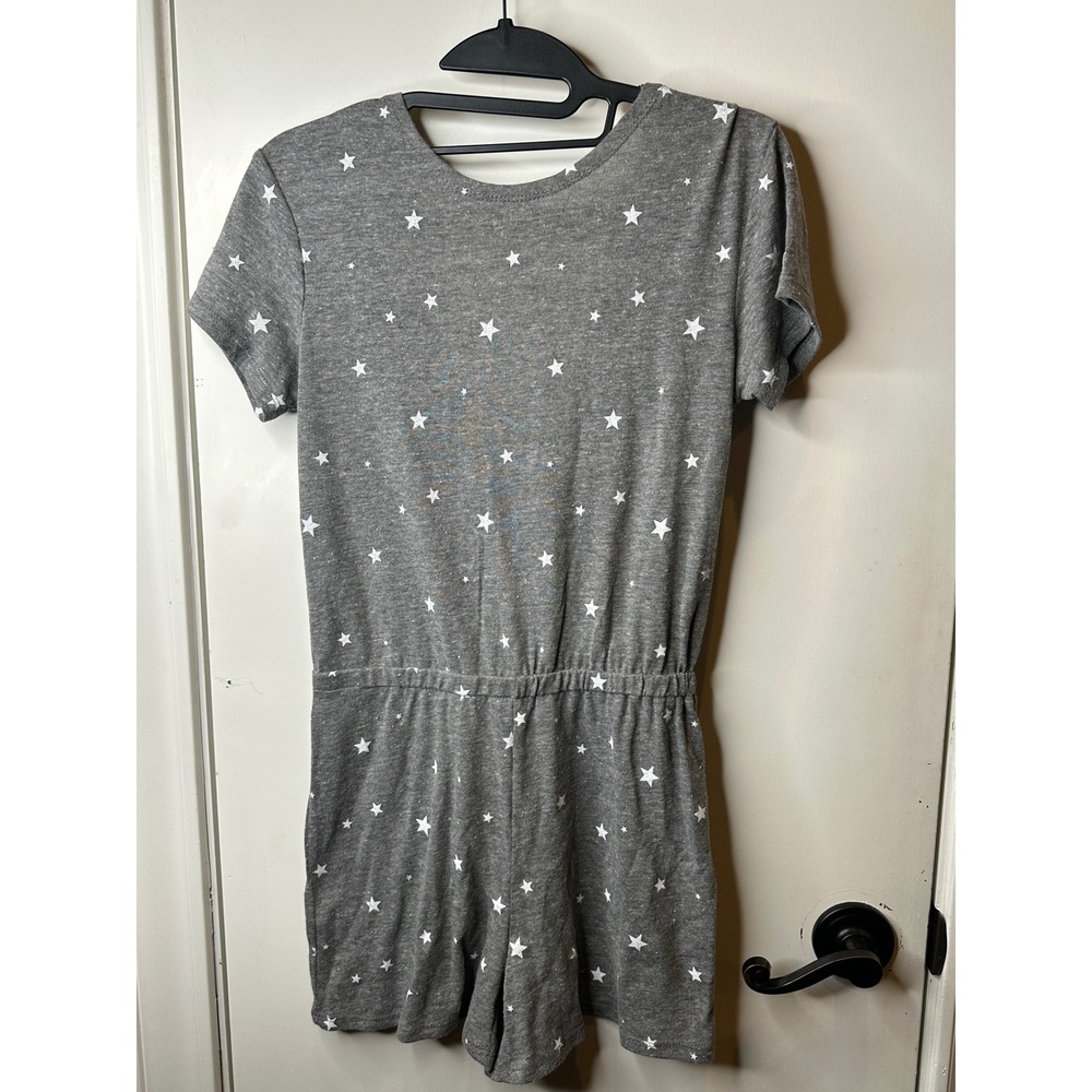 Alternative Apparel Womens Grey Star Print Cross Back Jersey Romper XS C66481EA